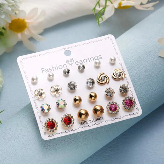 Combo Set Earrings - 12 Pairs