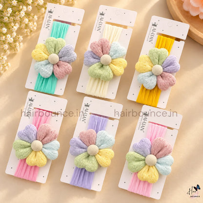 Pastel Bloom Mix Colour Newborn Baby Nylon Headband