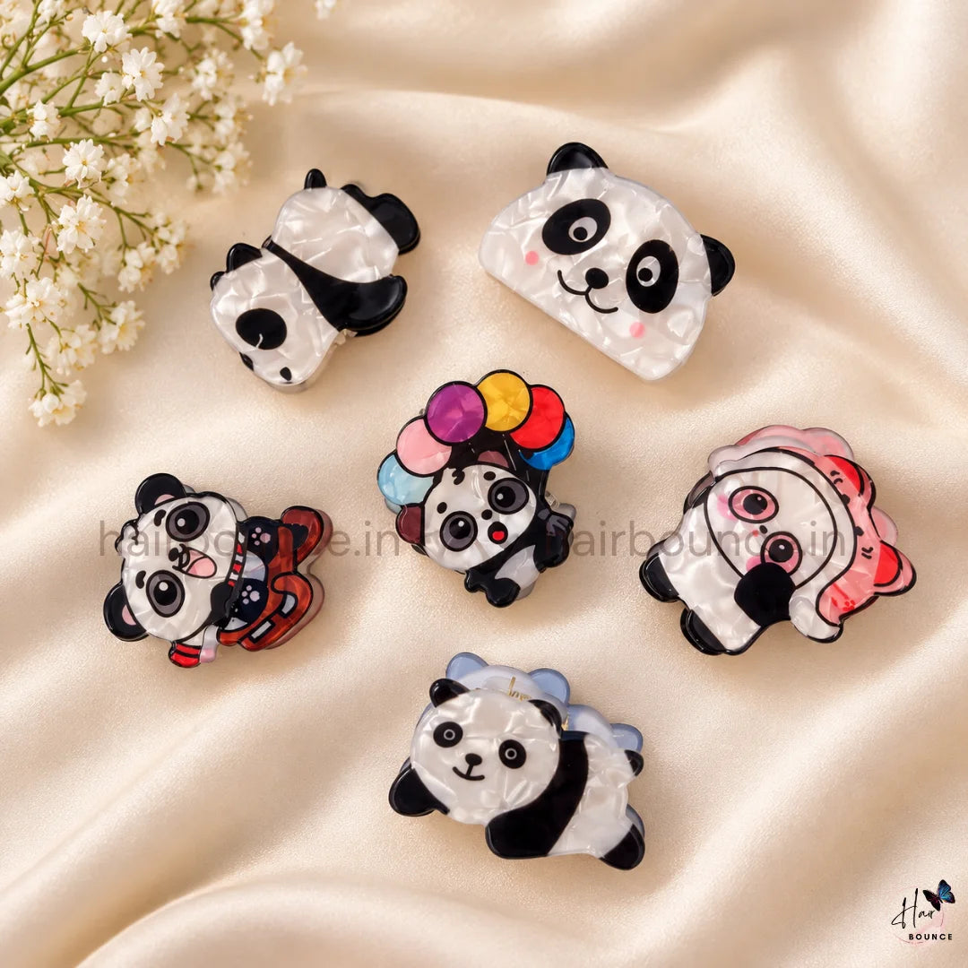 Panda Parade Mini Hair Claw Clips – Pack of 6